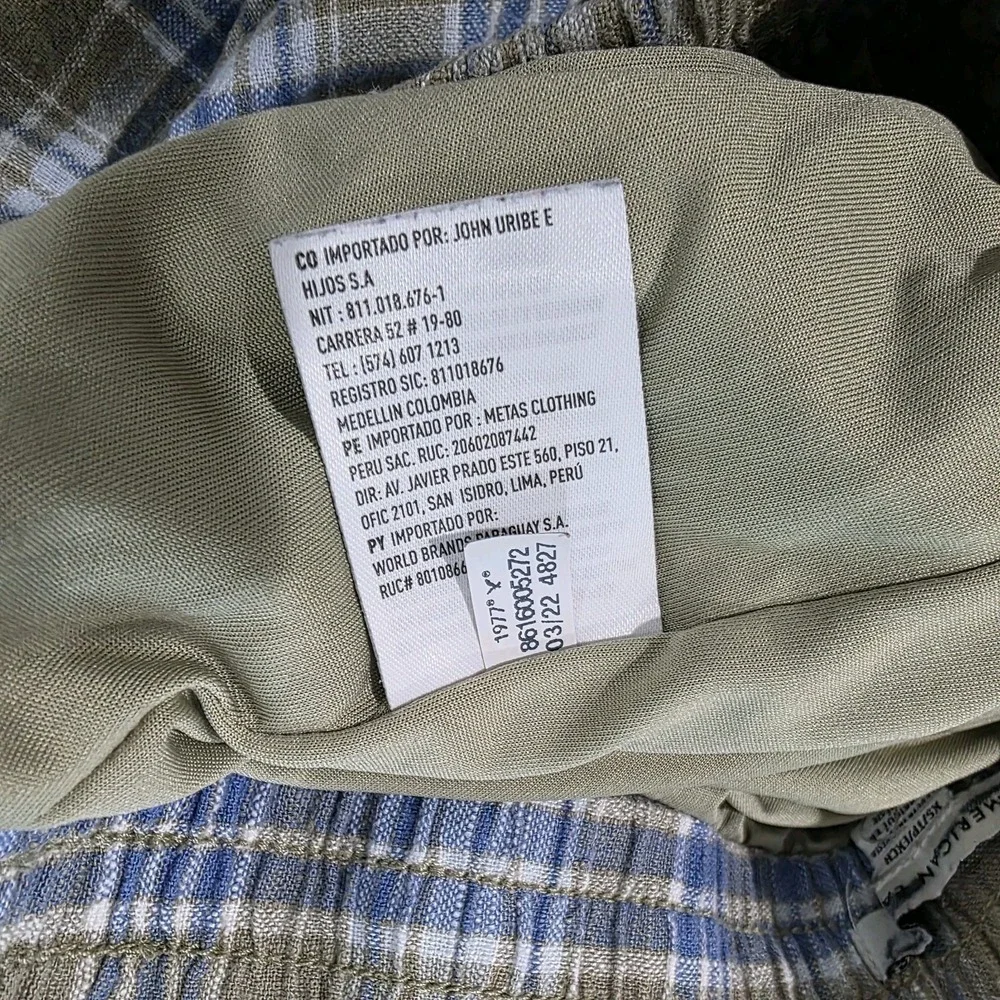 American Eagle Womens Pajama Pants Size Xs Plaid Thick Lined Cozy Linen Blend‎ - Picture 7 of 8